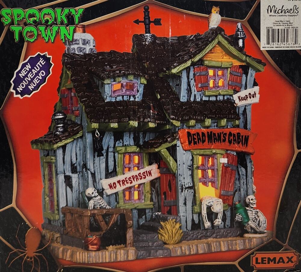 Lemax Spooky Town # 45676 Dead Man's Cabin Illuminated 2014 New In Box NICE